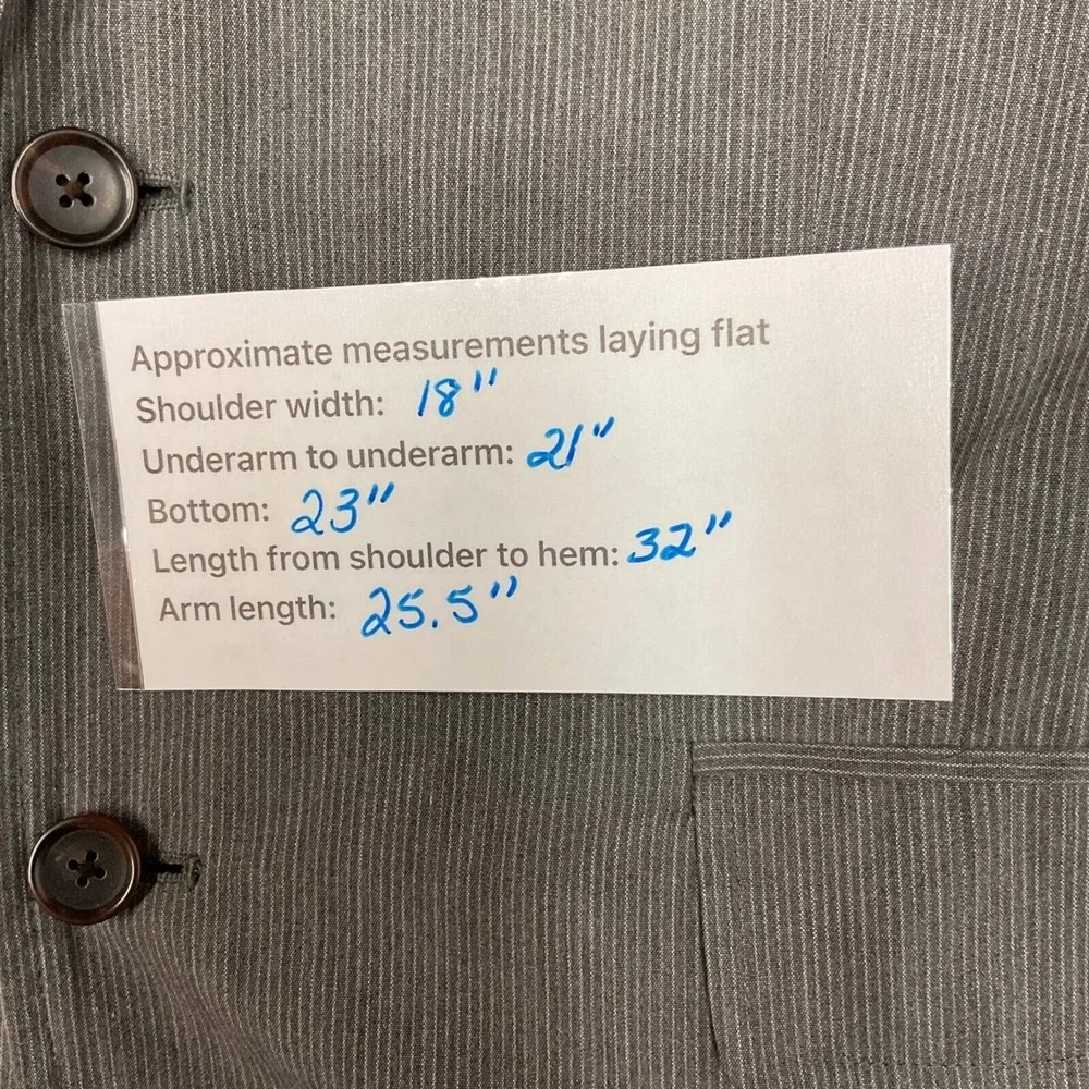 J. Crew Men's‎ Striped Sport Coat Blazer Jacket Gray Size 40R Business Career